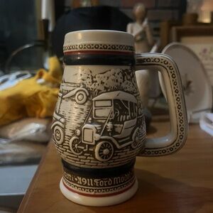 Avon Ceramic Stein with Vintage Car Design